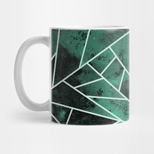 Emerald Green and Black Geometric Mug